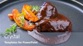  Presentation with beef - Slide deck enhanced with traditional-german-braised-beef-cheeks background and a mint green colored foreground