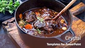 Presentation with carrots - Colorful presentation enhanced with traditional-german-braised-beef-cheeks backdrop and a tawny brown colored foreground