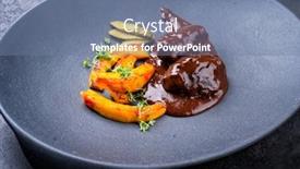  Presentation with german - Colorful slide set enhanced with traditional-german-braised-beef-cheeks backdrop and a seafoam green colored foreground