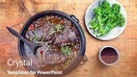  Presentation with german - Amazing theme having traditional-german-braised-beef-cheeks backdrop and a coral colored foreground