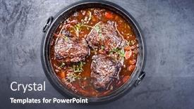  Presentation with carrots - Beautiful slides featuring traditional-german-braised-beef-cheeks backdrop and a dark gray colored foreground