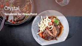  Presentation with carrots - Audience pleasing presentation design consisting of traditional-german-braised-beef-cheeks backdrop and a tawny brown colored foreground