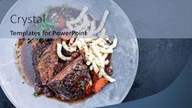  Presentation with german - Theme enhanced with traditional-german-braised-beef-cheeks background and a light blue colored foreground