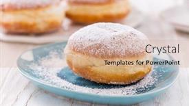  Presentation with donuts - Audience pleasing slide set consisting of traditional-german-krapfen-berliner backdrop and a coral colored foreground