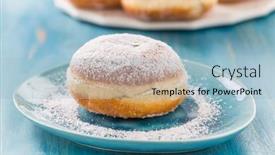  Presentation with german - Presentation theme featuring traditional-german-krapfen-berliner background and a light blue colored foreground
