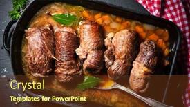 Presentation with roast beef - Audience pleasing slide set consisting of traditional-german-meal-of-beef backdrop and a tawny brown colored foreground