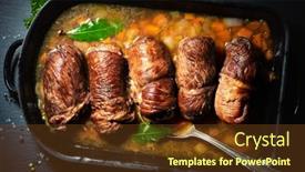  Presentation with roast-beef - Amazing presentation design having traditional-german-meal-of-beef backdrop and a tawny brown colored foreground