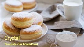  Presentation with german - Colorful presentation theme enhanced with traditional german polish donut backdrop and a coral colored foreground