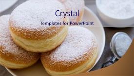  Presentation with german - Presentation theme featuring traditional german polish donut background and a sky blue colored foreground