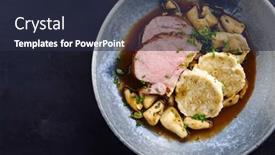  Presentation with dark space - Slides having traditional-german-pork-roast-served and a wine colored foreground