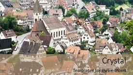  Presentation with german - Presentation design having traditional-german-village-with-typical background and a coral colored foreground