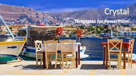  Presentation with street - Colorful presentation enhanced with traditional greece - small street fish backdrop and a teal colored foreground