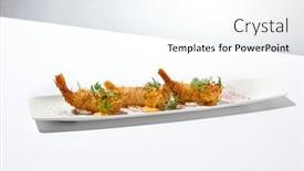  Presentation with white plate - PPT theme with traditional-greek-appetizer-kataifi-wrapped background and a  colored foreground
