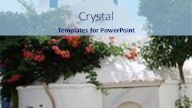  Presentation with greek islands - Slides with traditional-greek-church-paros-greek background and a light blue colored foreground