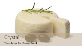  Presentation with greek feta cheese famous dairy - Presentation theme having traditional-greek-farmers-cheese background and a coral colored foreground