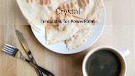  Presentation with kebab - PPT theme with traditional-greek-kebab-meat background and a soft green colored foreground