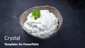  Presentation with fat - PPT layouts enhanced with traditional-greek-tzatziki-fat-yogurt background and a tawny brown colored foreground