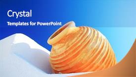  Presentation with santorini - Colorful presentation theme enhanced with traditional greek vase on santorini backdrop and a cobalt blue colored foreground