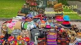  Presentation with handcraft - Cool new PPT theme with traditional-handcraft-souvenirs backdrop and a tawny brown colored foreground