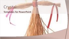  Presentation with straw - Slide deck featuring traditional-handmade-straw-doll-isolated background and a lemonade colored foreground