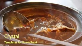 Presentation with chinese traditional - Audience pleasing theme consisting of traditional herbal claypot soup hot backdrop and a tawny brown colored foreground