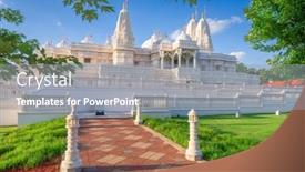  Presentation with atlanta - Theme consisting of traditional-hindu-mandir-or-place background and a gray colored foreground