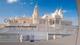  Presentation with atlanta - PPT theme enhanced with traditional-hindu-mandir-or-place background and a mint green colored foreground