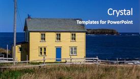  Presentation with newfoundland - Colorful slide deck enhanced with rugged shores of newfoundland backdrop and a ocean colored foreground