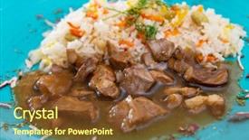  Presentation with traditional chinese funeral - PPT theme with traditional home made chinese cuisine background and a tawny brown colored foreground