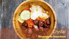  Presentation with chinese traditional - Presentation having traditional-home-made-chinese-cuisine background and a tawny brown colored foreground