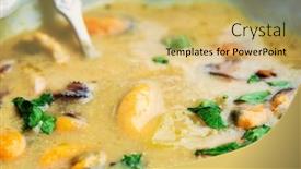  Presentation with olive - PPT layouts consisting of traditional-homemade-greek-mussels-spicy background and a yellow colored foreground