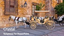  Presentation with cordoba - Slide set consisting of traditional horse and cart background and a gray colored foreground