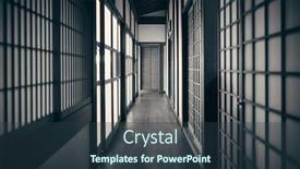  Presentation with traditional japan - PPT theme consisting of traditional-house-in-kyoto background and a tawny brown colored foreground