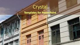  Presentation with singapore - Slide deck having traditional house in singapore background and a tawny brown colored foreground