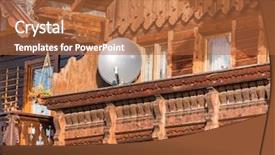  Presentation with satellite dish - Presentation design consisting of traditional house with satellite dish background and a  colored foreground