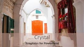  Presentation with italy - Amazing presentation having traditional-houses-in-monopoli-apulia backdrop and a coral colored foreground