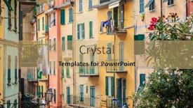  Presentation with italy - Slide deck enhanced with traditional-houses-in-the-village background and a coral colored foreground