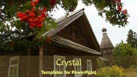  Presentation with hut - PPT theme enhanced with traditional-hut-in-a-russian background and a tawny brown colored foreground