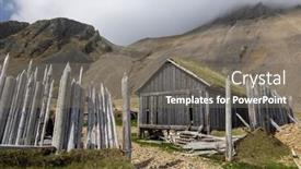  Presentation with iceland - Presentation design featuring traditional-icelandic-home-ruines-near background and a gray colored foreground