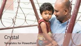  Presentation with gullivers india - Presentation theme featuring traditional india family outdoor portrait background and a coral colored foreground