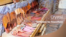  Presentation with old india - Beautiful slide deck featuring traditional-india-shop-streets backdrop and a coral colored foreground