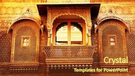  Presentation with architectural - Cool new slide set with traditional indian - architectural detail of mandir palace backdrop and a tawny brown colored foreground