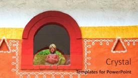  Presentation with indian traditional - Beautiful PPT theme featuring telugu - traditional indian architectural design backdrop and a red colored foreground