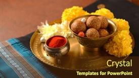  Presentation with indian festival - Presentation design featuring traditional-indian-black-color-saari background and a tawny brown colored foreground