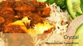  Presentation with chicken curry - Slide deck featuring traditional indian butter chicken curry background and a yellow colored foreground