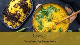  Presentation with berberis - Theme with traditional-indian-chicken-curry-masala background and a gold colored foreground