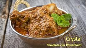  Presentation with indian traditional - Amazing PPT theme having traditional indian chicken tikka masala backdrop and a tawny brown colored foreground