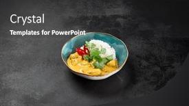  Presentation with indian food chicken curry dish - Slides enhanced with traditional-indian-food-chicken-curry background and a dark gray colored foreground