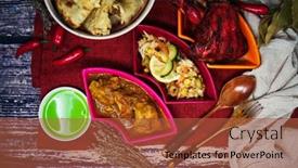  Presentation with indian traditional - Cool new PPT layouts with traditional-indian-food-chicken-tandoori backdrop and a red colored foreground