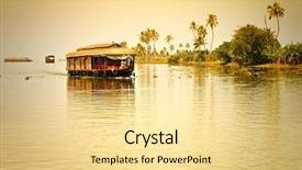  Presentation with indian culture - Colorful PPT theme enhanced with traditional indian house boat kerala backdrop and a blonde colored foreground